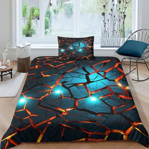 3D-Effekte 2-Piece Duvet Cover,Soft And Comfortable,Mikrofaser Hypoallergener Wrinkle-Free,Set of Pillowcase with Zip Für Kinder Teenager Erwachsene Unregelmäßiges Muster Bedding Einfach（135x200cm） von ZHUICHENG