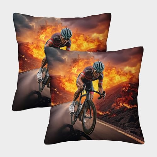 ZHUICHENG Fahrrad Hochwertige Kissenbezüge 2er Set Mit Reißverschluss - Rennrad Für Sofa, Schlafzimmer, Auto Allergikerfreundliches Material 40x40cm ZHUICHENG Fahrrad Hochwertige Kissenbezüge 2er Set Mit Reißverschluss - Rennrad Für Sofa, Schlafzimmer, Auto Allergikerfreundliches Material 40x40cm von ZHUICHENG