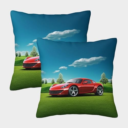 ZHUICHENG Rennwagen Moderne Kissenbezüge, Quadratische Rotes Rennauto Kissenbezug Im 2er-Set, Geeignet Für Home Decor Und Outdoor Leisure, Maschinenwaschbar 40x40cm ZHUICHENG Rennwagen Moderne Kissenbezüge, Quadratische Rotes Rennauto Kissenbezug Im 2er-Set, Geeignet Für Home Decor Und Outdoor Leisure, Maschinenwaschbar 40x40cm von ZHUICHENG