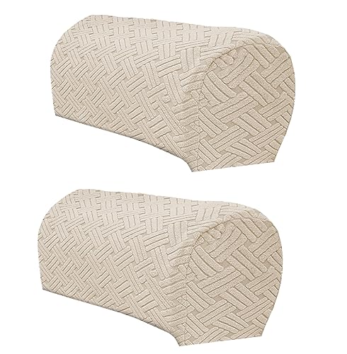 ZHULONGRUSHUI Sofa-Armschoner, Stretch-Armlehnenbezug für Stühle/Couch, weiche Spandex-Armbezüge, Sessel-Schonbezüge für Liege mit Drehstiften, 2 Stück (Elfenbeinweiß) von ZHULONGRUSHUI