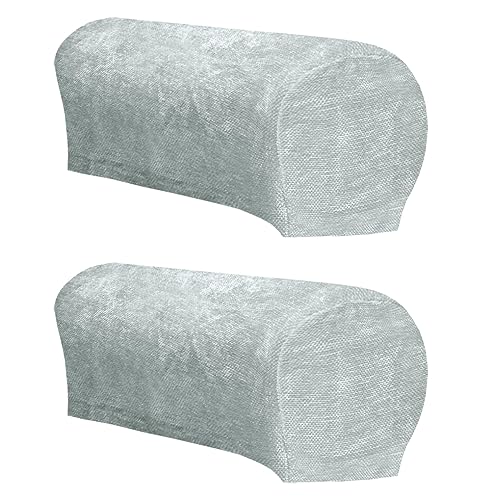 ZHULONGRUSHUI Sofa-Stretch-Armlehnenbezug, Couch-Armlehnenschutz, waschbare Armbezüge für Sofas/Stühle, Chenille-Sessel-Schonbezüge für Stuhl, Liege, 2er-Set, (Aurora-Silber) von ZHULONGRUSHUI