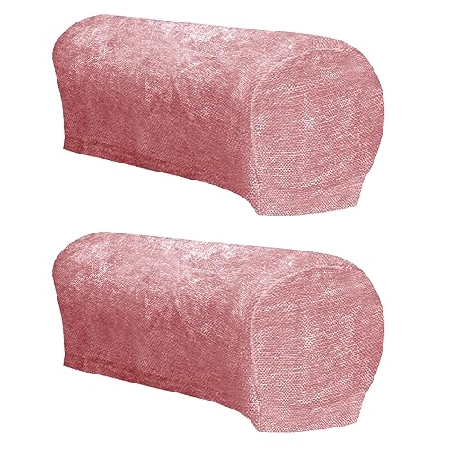 ZHULONGRUSHUI Sofa-Stretch-Armlehnenbezug, Couch-Armlehnenschutz, waschbare Armbezüge für Sofas/Stühle, Chenille-Sessel-Schonbezüge für Stuhlliege, 2 Stück (Rosarot) von ZHULONGRUSHUI