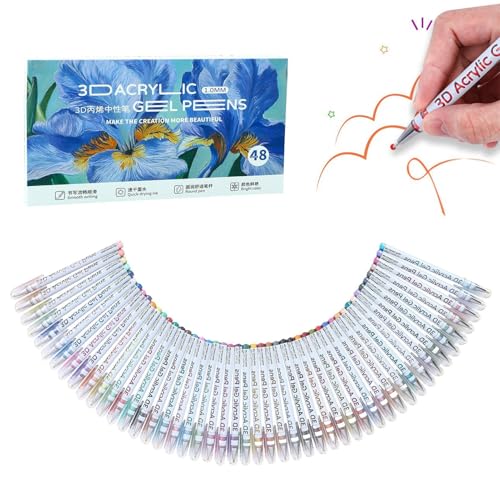 ZHUMCCY Acryl Gel Stifte | Akrylic Malstifte Zum Ausmalen | Wasserbasis Zeichenstifte Für Holz Karten Stein Leinwand von ZHUMCCY