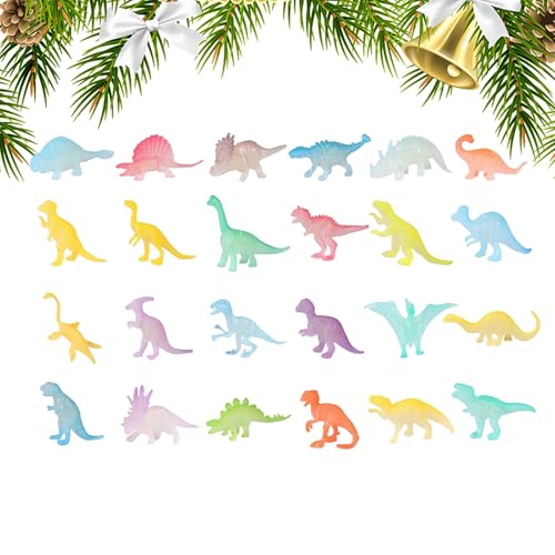 ZHUMCCY Christmas Countdown Spielzeug | 24 Tage Leuchtet Im Dunkeln Dinosauriermodell Countdown Kalender | Niedliche Deko Für Zuhause Liebenswerter Tischschmuck Für Schreibtisch Wohnzimmer von ZHUMCCY