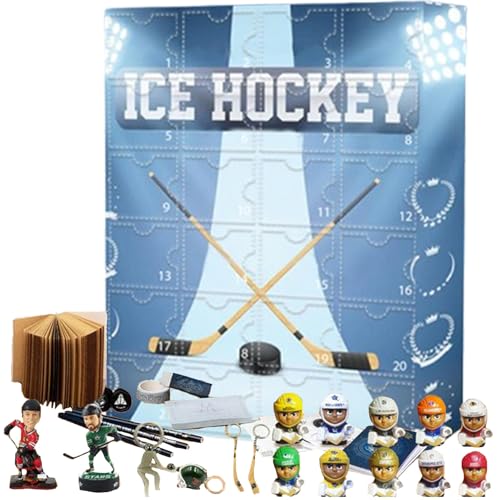 ZHUMCCY Eishockey Adventskalender 24,Eishockey Schmuck Countdown Kalender | Dekorative Sport Figuren Für Kinder Jugendliche Erwachsene Schule Zuhause - Kinder Jugendliche Erwachsene Heimpartys von ZHUMCCY