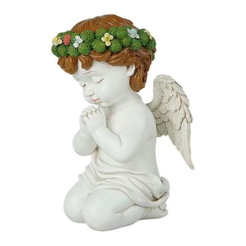 ZHUMCCY Garten Engel Statuen Für Den Außenbereich | Betender Engel Gartenfigur Aus Resin,Außenskulpturen Für Homeoffice Schlafzimmer Hochzeitstisch Schreibtischdekoration von ZHUMCCY