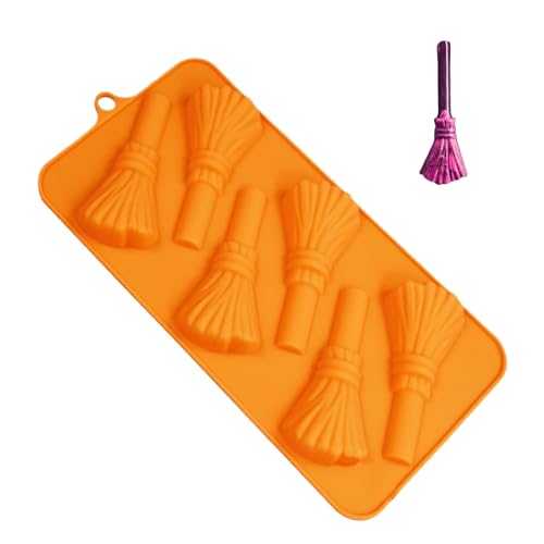 ZHUMCCY Halloween Silikonform - Fondant Spinnen Besen Kürbis Formen,Antihaft Backform Einfache Entformung Silikon Form für Fondant Backen Harz Kerze Schokolade Cupcake Deko Projekte von ZHUMCCY