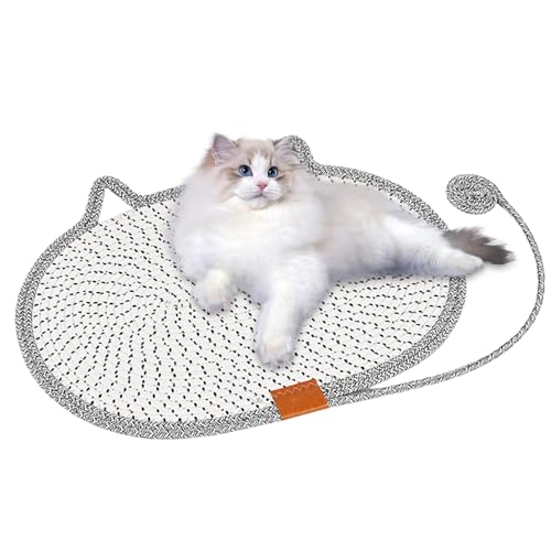 ZHUMCCY Katzenkratzmatte - Baumwollseil Kratzpad mit Spielzeug - Haustierbett | Für Wohnzimmer Innen Und Außenbereich ZHUMCCY Katzenkratzmatte - Baumwollseil Kratzpad mit Spielzeug - Haustierbett | Für Wohnzimmer Innen Und Außenbereich von ZHUMCCY