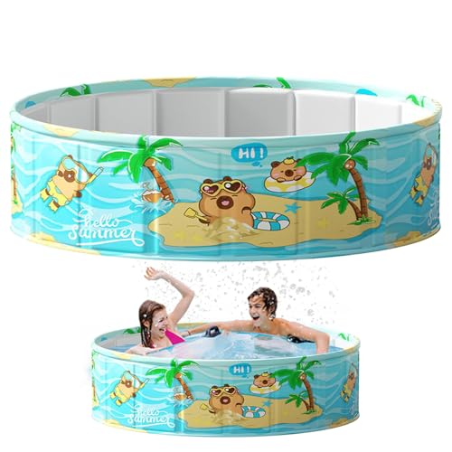 ZHUMCCY Keine Aufblaspool - Zusammenklappbares Boden Schwimmbecken Ohne Aufblasen,PVC Wasserdicht Tragbar Platzsparend Für Wasserspaß Im Garten von ZHUMCCY