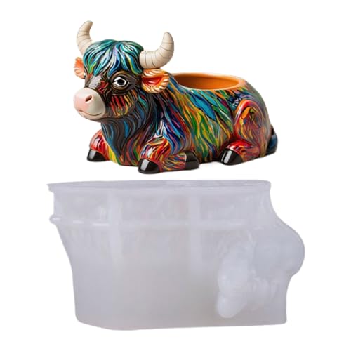 ZHUMCCY Kuh Silikonform | Deko Form Für Zuhause - 3D Niedlich Dekorform Liegend Für Schule Rasen Weihnachten Garten Farmhaus Vorgarten Klasse Halloween Kinderzimmer von ZHUMCCY