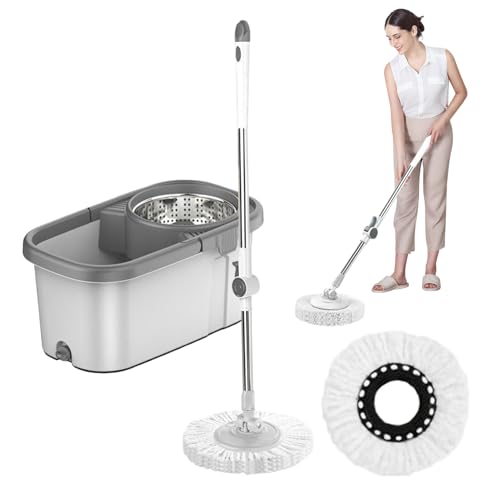 ZHUMCCY Mop and Bucket Set | Spinner-Wischmopp Set inklusive Eimer mit Wringfunktion,Haushaltsreiniger Für Wohnzimmer Marmor Badezimmer Fliesen Parkett Kompakt ZHUMCCY Mop and Bucket Set | Spinner-Wischmopp Set inklusive Eimer mit Wringfunktion,Haushaltsreiniger Für Wohnzimmer Marmor Badezimmer Fliesen Parkett Kompakt von ZHUMCCY