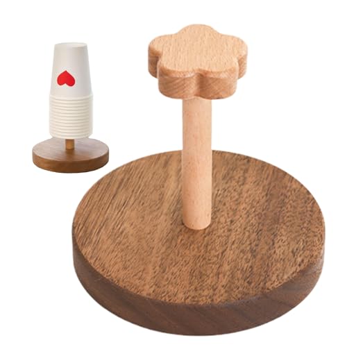 ZHUMCCY Pappbecher Spender | Holz Becherständer - Dekorativer Becherspender Für Küche Camping Büro Wohnheim Badezimmer Cafeteria Nachttisch von ZHUMCCY