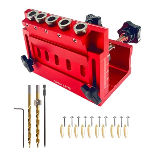 ZHUMCCY Pocket Hole Jig, Lochlocator Dübel-Schablone Set, Aluminium Positionierhilfe Für Heimwerkerprojekte Und Holzarbeiten von ZHUMCCY