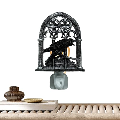 ZHUMCCY Rabenleuchte | Halloween Krähen Wandlampe Zimmerdeko | Nachtlicht Wohndekor Für Feiertage Schlafzimmer Nachttisch Terrasse von ZHUMCCY