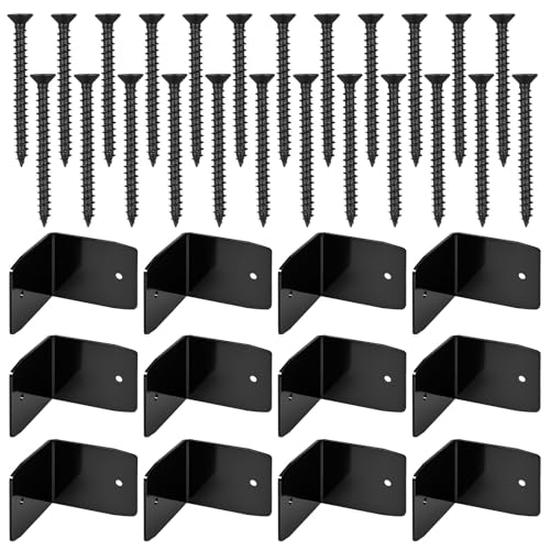 ZHUMCCY Rafter Clips | 12 Stück Stahl Winkelverbinder Dachhalterungen,Schwarze Hochbelastbare Dachverbinder Hardware für Pergola Pavillon Geländer Decke Schuppen Balken von ZHUMCCY