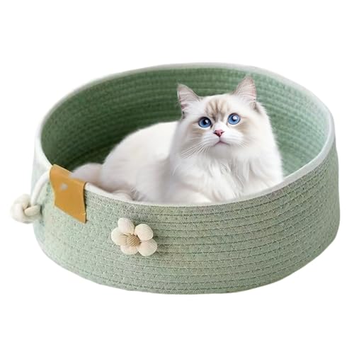 ZHUMCCY Runder Katzenkorb | Katzenbett Nest Für Wohnungskatzen - Kratzpad Möbel Für Mittelgroße Große Katzen Wohnzimmer Büro Schlafzimmer Schreibtisch Couch von ZHUMCCY