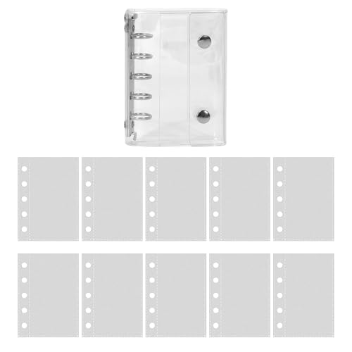 ZHUMCCY Set Mit Loseblattpapier Und Durchsichtiger PVC Hülle Für 5-Ring-Ordner | Lose Blatt Liniertes Bindepapier 10 Seiten | Für Sammelalben Bastelarbeiten Auto Flugzeug Reise Scrapbooking Kunst Und von ZHUMCCY