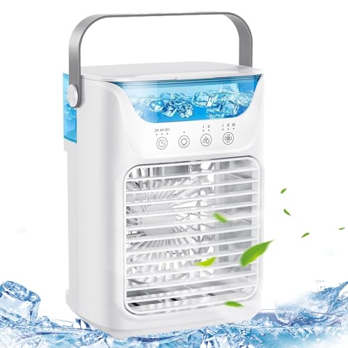 ZHUMCCY Tragbarer Luftkühler Ventilator - Kühlender Schreibtisch Sprühnebel Ventilator Mit Wassertank | 3 Stufen Kühlfunktion Für Arbeitszimmer Nachttisch Terrasse Camping von ZHUMCCY