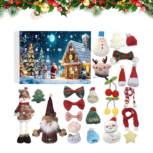 ZHUMCCY Weihnachts Plüsch Adventskalender - Niedliches Plüsch Geschenk Für Die Festtage,24-Tage Countdown Kalender Als Zentrumstück Fensterbank Schreibtisch Kamin von ZHUMCCY