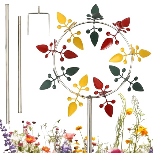 ZHUMCCY Windmühle Gartenstütze | Metall Windmühle Windspiel Outdoor - Wetterfeste Leuchtende Dekoration Für Hof Rasen Weg Einfahrt Ambiente von ZHUMCCY
