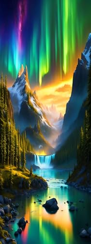 ZHUMUTO Diamond Painting Extra Groß XXL Bilder Set Erwachsene,60x160 cm Landschaft Aurora A,5D Diamant Painting Bilder Erwachsene mit Zubehör Für Wanddekorationen von ZHUMUTO
