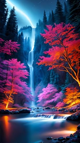 ZHUMUTO Diamond Painting Groß XXL Bilder Set Erwachsene,70x40 CM/27,5x15,7 Zoll Natur Landschaft Wasserfall C,5D Diamant Painting Bilder Erwachsene mit Zubehör Stift Für Wohnzimmer Dekoration von ZHUMUTO