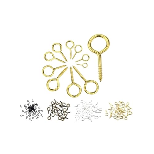 100 Stück kleine Mini-Ösenschrauben, Zubehör zur Schmuckherstellung(Gold,1.2x5x10mm) von ZHUNTE