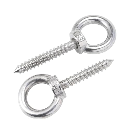 2 Pcs 304 Edelstahl Schaf Auge Mutter Runde Haken Schaf Auge Selbst-schneidende Schraube(M4x30mm) von ZHUNTE