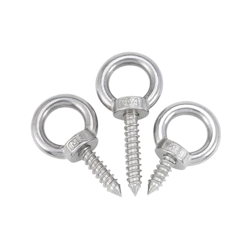2 Stück selbstschneidende Schrauben aus Edelstahl 304 mit runden Augen und selbstbohrenden Spitzen(M4x30mm) von ZHUNTE