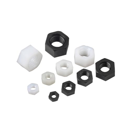 20 Stück Sechskantmuttern aus Nylon-Kunststoff(Black,M3) von ZHUNTE