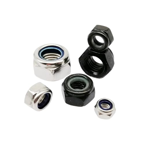 20 Stück Sechskantmuttern aus Nylon aus Edelstahl 304, Sechskantmutter-Schraubverschluss.(Silver,M5) von ZHUNTE
