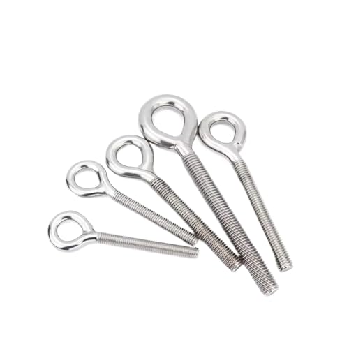 5 Stück 304 Edelstahl-Ringschrauben mit Haken und runden Ringschrauben(M4) von ZHUNTE