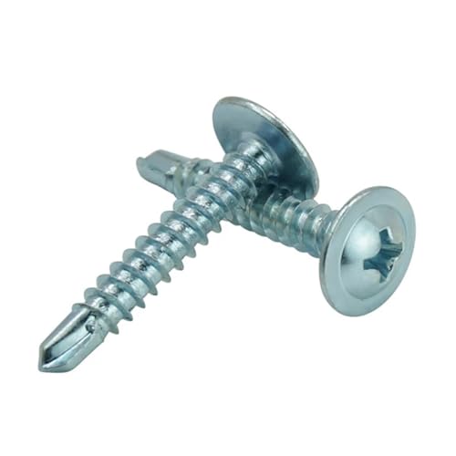 ZHUNTE Cross Recessed Washer Head Drill Type Self-Drilling Galvanized Self-Tapping Screws, 30pcs M4.2 M4.8 Stainless Steel(M4.2x25mm) von ZHUNTE
