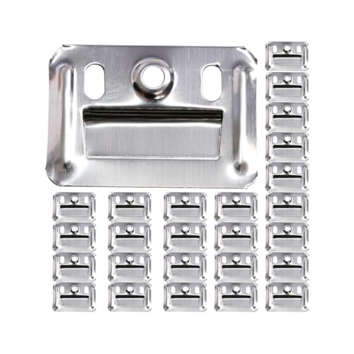 100 Edelstahl-Wandpaneel-Clips mit hängenden, ineinandergreifenden Befestigungselementen(4.3X3.2X0.4CM) von ZHUNTESM