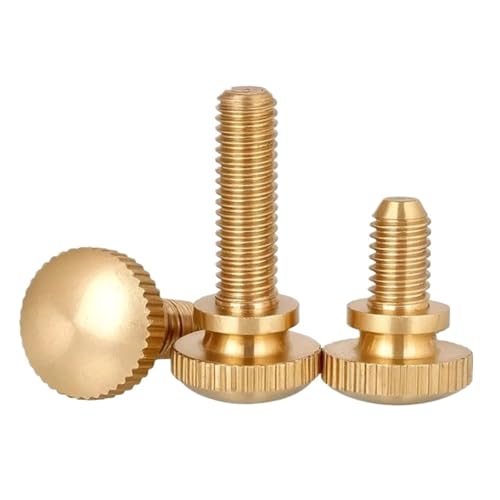 2 Stück massive Rändelschrauben aus Messing mit rundem Kopf(M6x 40mm) von ZHUNTESM