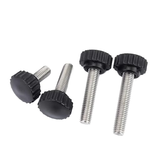 304 Edelstahl-Nylon-Rundkopf-Kunststoff-Handdrehschrauben, 4 Stück Rundgriffschrauben(M8x80mm) von ZHUNTESM