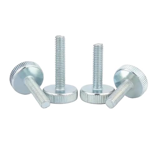 4 Stück flache, gerändelte Rändelschrauben mit rundem Kopf und beschichtetem Deckel(M10x 30mm) von ZHUNTESM