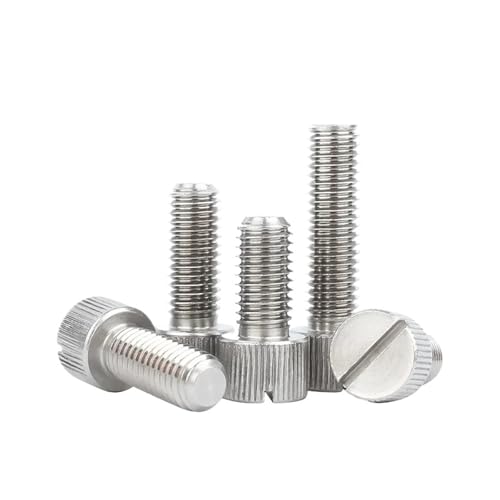 6 Stück Flügelförmige Rändelschrauben aus Edelstahl mit Schlitzkopf und manueller Justierung(M4 x 25mm) von ZHUNTESM