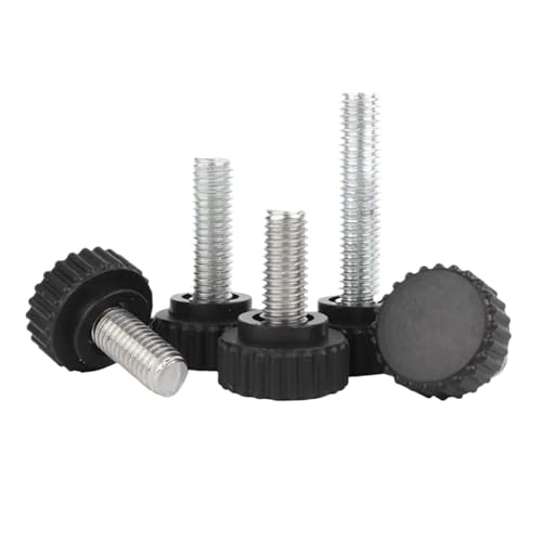 Beschichtete Schraube mit rundem Nylongriff, 5 Stück gerändelte Kunststoff-Rändelschrauben(M10x16mm) von ZHUNTESM