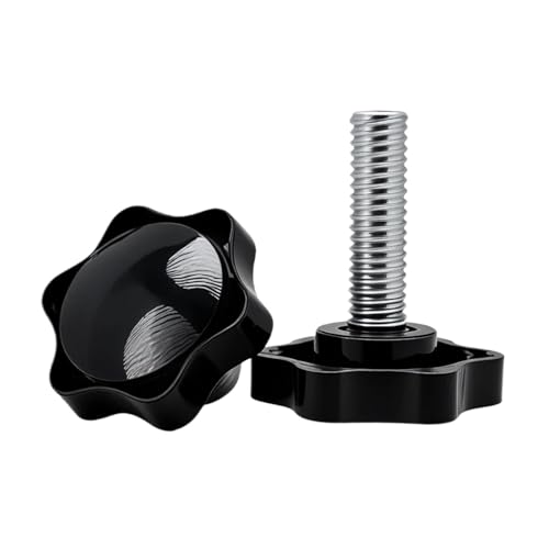 Kunststoff-Sterngriffschrauben, 5 Stück Gewindegriff-Rändelschrauben(M12x55mm) von ZHUNTESM