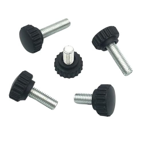 Nylon-Rundkopfschrauben mit Kunststoffgriff, 3 Stück strukturierte Handschrauben(M5x12mm) von ZHUNTESM