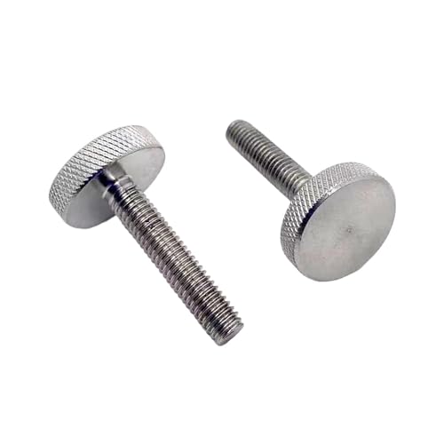 Rändelschraube mit flachem Kopf und rundem Rändelkopf aus Edelstahl 304, 4-teiliger Schnellspann-Einstellbolzen(M5x20mm) von ZHUNTESM