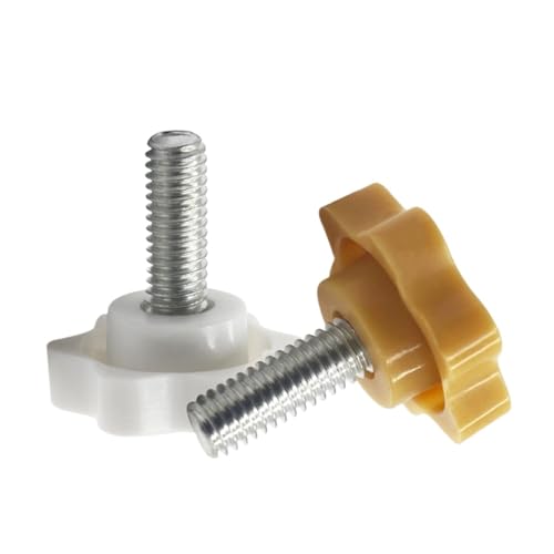 Stern-Daumen-Einstellschraube, 5 Stück Befestigungsschraube mit Kunststoffkopf(White,M10x14mm) von ZHUNTESM