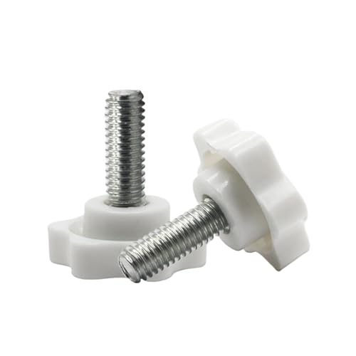 Stern-Rändelschraube mit Kunststoffkopf, 5 Stück Befestigungsknopf Verriegelungsstück(White,M8x25mm) von ZHUNTESM