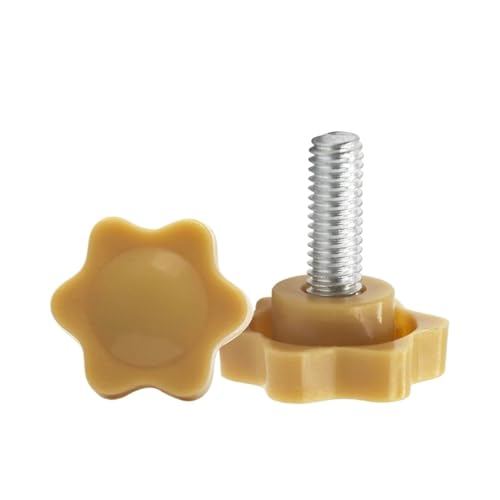 Stern-Rändelschraube mit Kunststoffkopf, 5 Stück Befestigungsknopf Verriegelungsstück(Yellow,M6x30mm) von ZHUNTESM