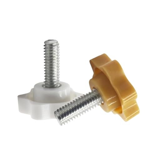 Sternförmige Kunststoff-Rändelschraube, 5 Stück Befestigungsknopf-Verriegelungsvorrichtung(White,M4x20mm) von ZHUNTESM
