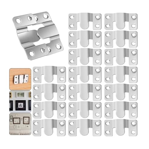 ZHUNTESM Einbau-Möbelverbinder aus Edelstahl, 20 Stück Wandhaken for Bilderrahmen(44x19x2mm) von ZHUNTESM