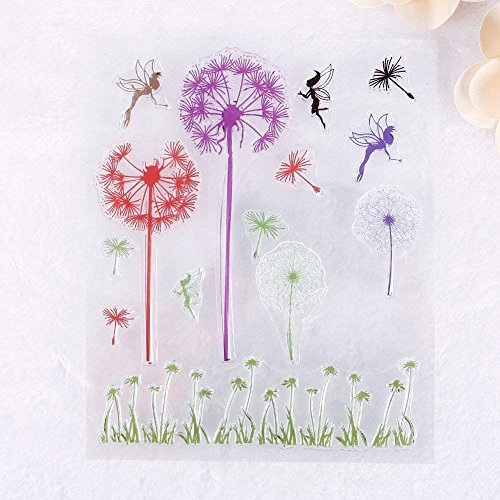 Zhuotop Natur, Löwenzahn-Muster, DIY, großer transparenter Gummi-Stempel, Scrapbooking, Dekor von ZHUOTOP