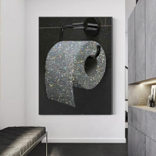 Leinwandgemälde, Wandkunst, Toilettenpapier, Farbe, Glitzer, Diamant, kreative Nische, Luxus, Schlafzimmer, Zimmer, Badezimmer, Dekor, Poster, 30 x 50 cm, rahmenlos Leinwandgemälde, Wandkunst, Toilettenpapier, Farbe, Glitzer, Diamant, kreative Nische, Luxus, Schlafzimmer, Zimmer, Badezimmer, Dekor, Poster, 30 x 50 cm, rahmenlos von ZHUOYA