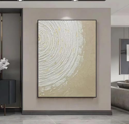 ZHUOYA Beige-weißes Strukturgemälde, minimalistisches abstraktes Gemälde, große Wandkunst, weiße Wanddekoration für Schlafzimmer und Wohnzimmer, 80 x 120 cm, rahmenlos ZHUOYA Beige-weißes Strukturgemälde, minimalistisches abstraktes Gemälde, große Wandkunst, weiße Wanddekoration für Schlafzimmer und Wohnzimmer, 80 x 120 cm, rahmenlos von ZHUOYA